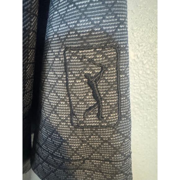 PGA Tour Men’s Golf Polo Shirt Medium Black Gray Pattern Collared activewear - Picture 7 of 8